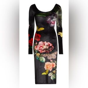 ALICE + OLIVIA
Delora Floral Scoopneck Midi-Dress